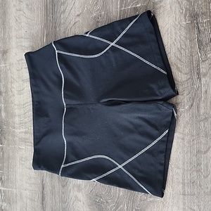 FILA Shimmery Silver Stitch Detail High Waist Biker Shorts XS